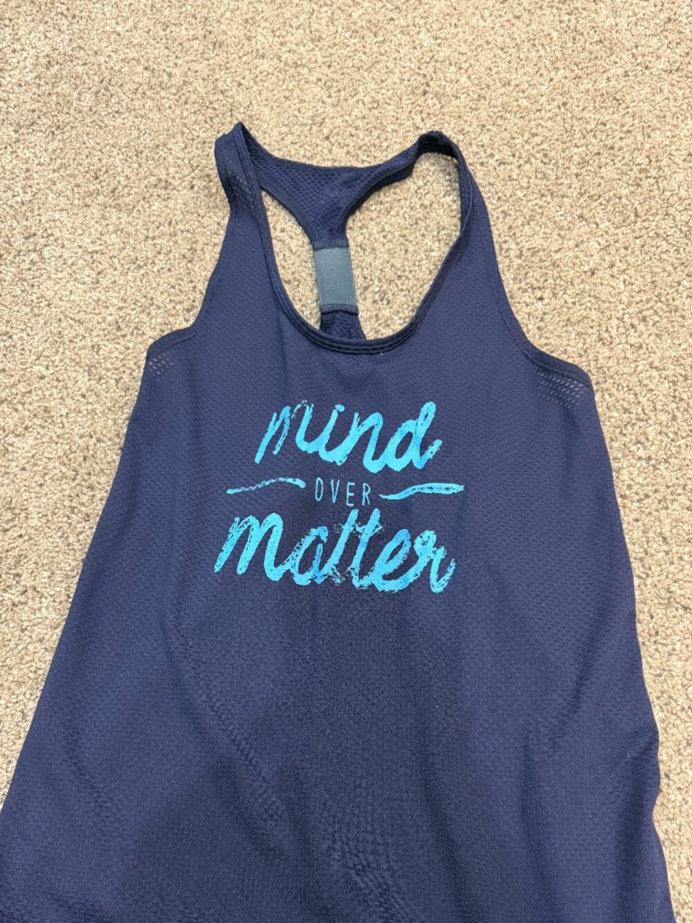 Under Armour Women's Small Mind Over Matter Run T-Back Tank Navy